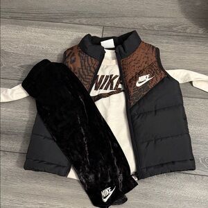 Nike Kids Black and Brown Vest Set